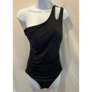 Black One Piece Asymmetrical Swimsuit - NWT - Size L
